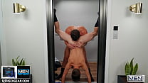 best gays stud jj knight eats out twinks joey mills tight small butt pounds him in an elevator men follow and watch best