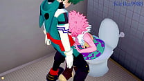 best mina ashido and momo yaoyorozu and izuku midoriya intense sex my hero academia hentai best